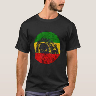 T-shirt Lion Reggae De Juda Rasta Lion Etophian Jamaïque R