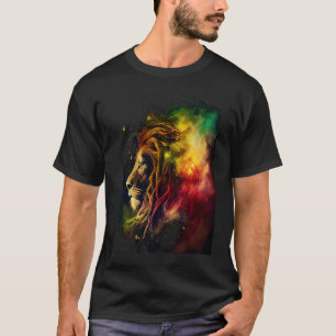 T-shirt Lion Reggae Rastafari Musique Liberté Zion Jamaïqu