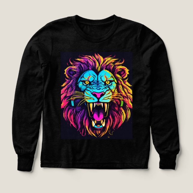 T-Shirt Lion Roaring Kids - Style sauvage et ludiq (Motif recto)