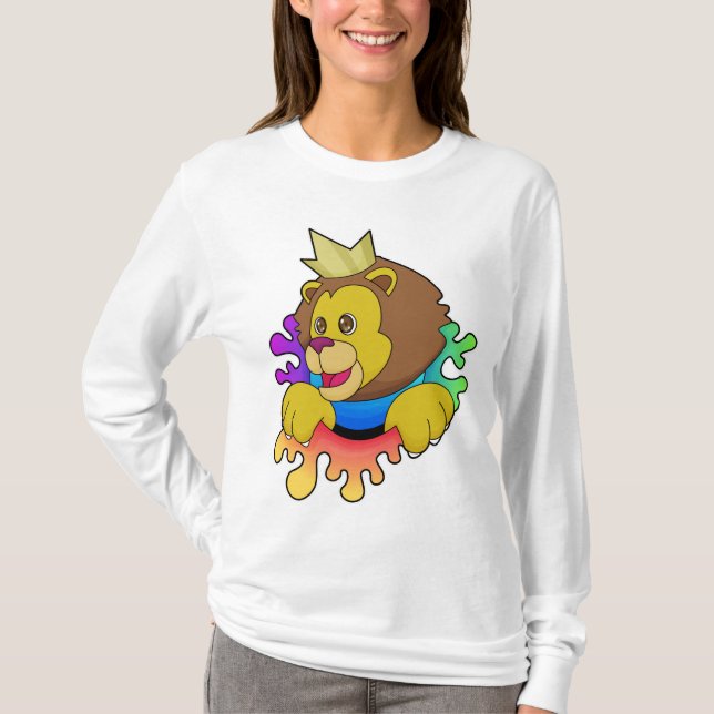 T-shirt Lion roi avec couronne (Devant)