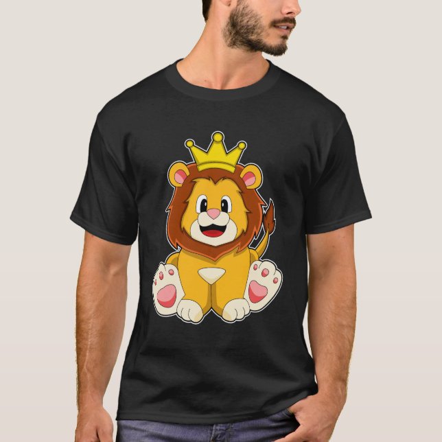 T-shirt Lion roi avec couronne (Devant)