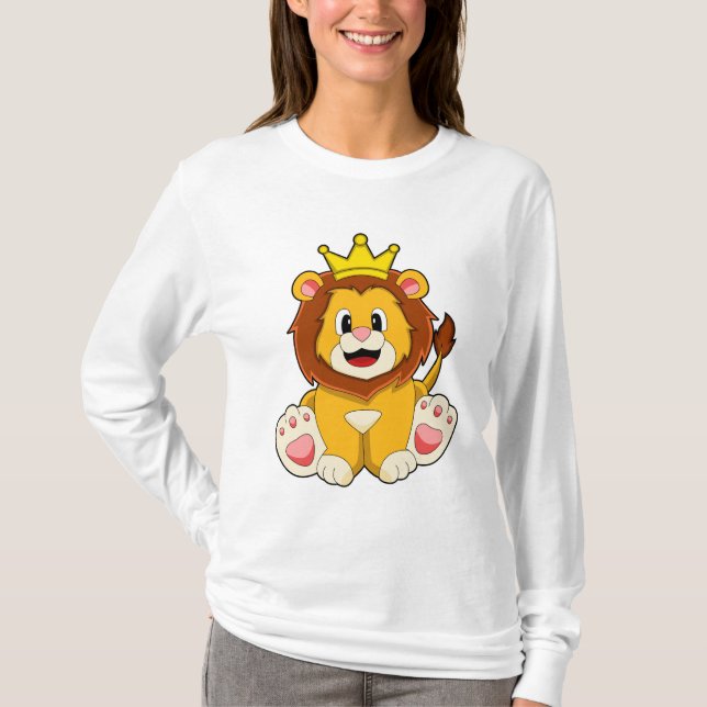 T-shirt Lion roi avec couronne (Devant)