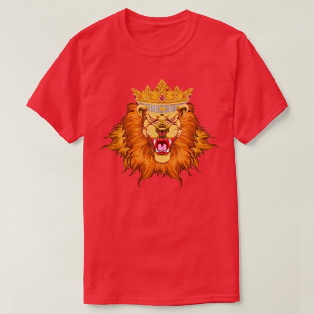 T-shirt Lion Roi Lion en colère (Design devant)