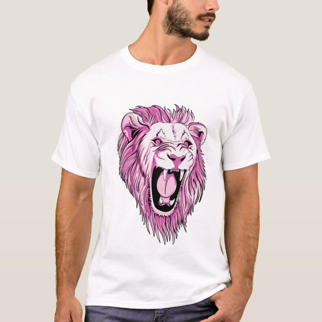 T-shirt Lion rose (Devant)