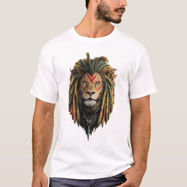 T-Shirt Lion Style Rasta – Design Inspiré du Regga (Devant)