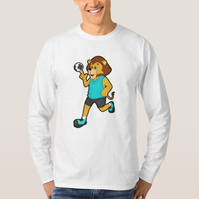 T-shirt Lion sur Handball avec Handball (Devant)