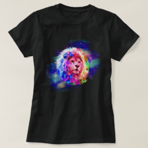 T-shirt Lion Univers de l'éclaboussure aquarelle