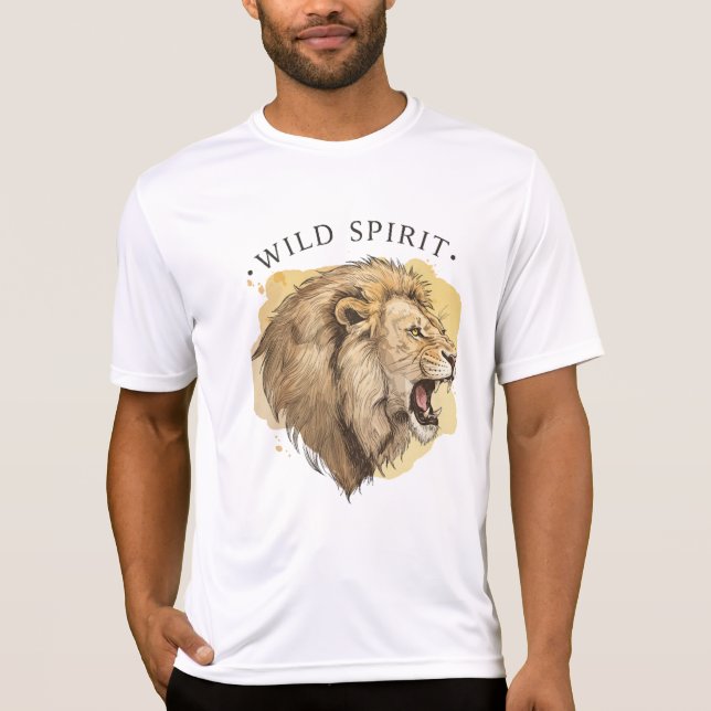 T-shirt Lion Vintage Wild Spirit (Devant)