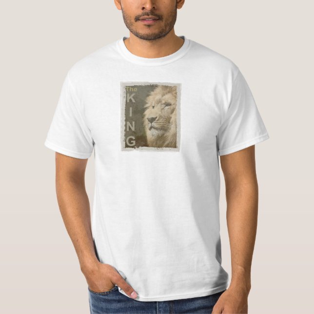 T-shirt Lion Visage Top Modèles Mens Valeur Animal moderne (Devant)