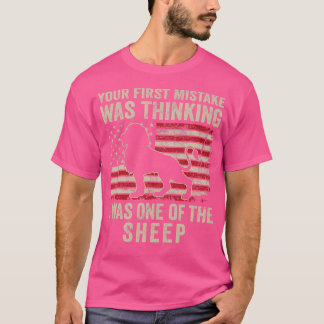 T-shirt Lion Votre Première Erreur Était De Penser Que J'É