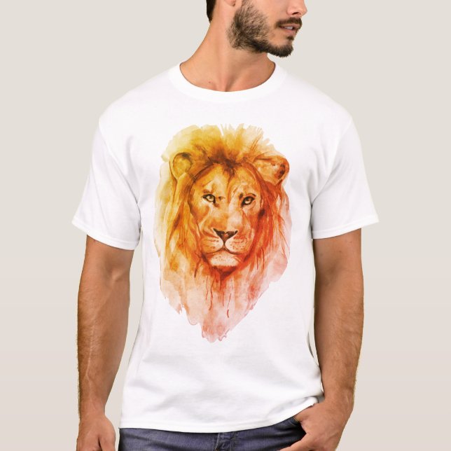 T-shirt Lion Water Color Art (Devant)
