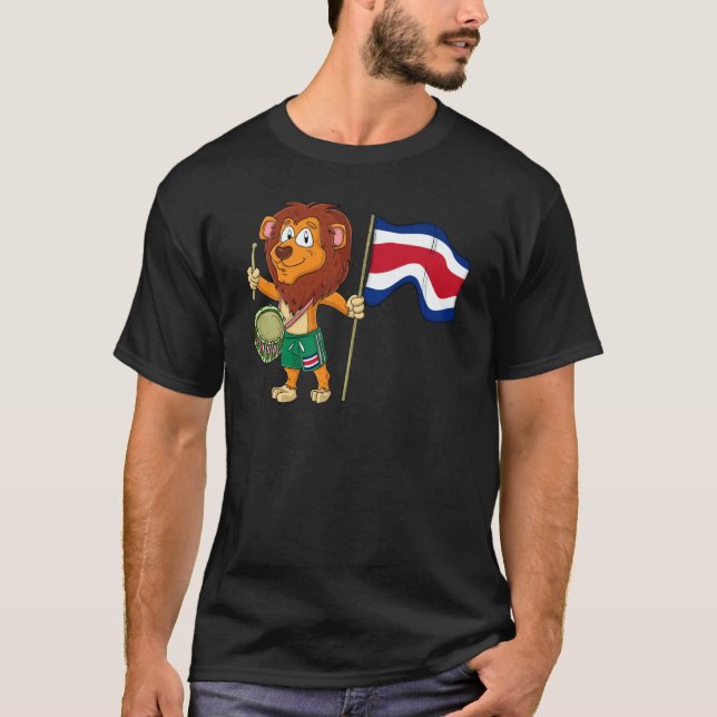 T-shirt Lion with the Costa Rica flag (Devant)