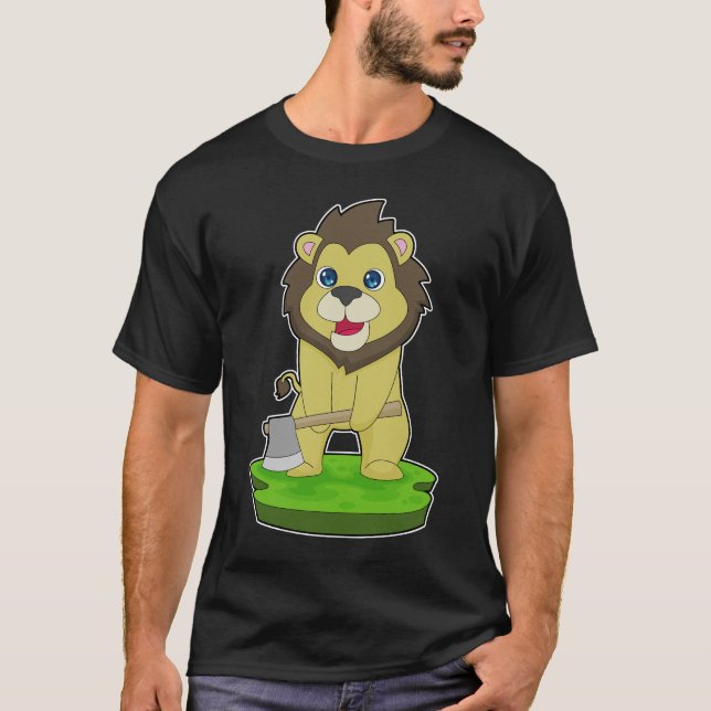 T-shirt Lion Woodcutter Ax (Devant)