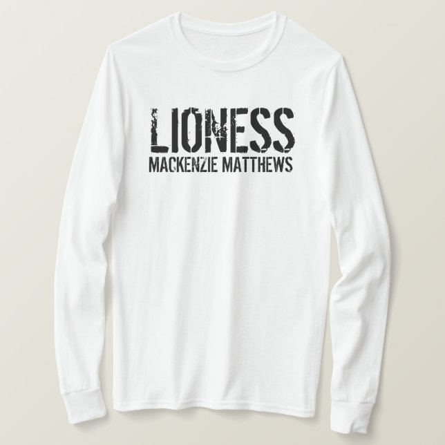 T-shirt Lioness Sleeve long pour femmes personnalisées (Design devant)