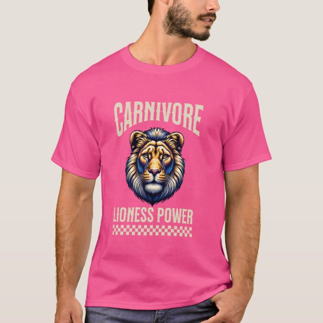T-shirt Lioness Zero Carb Lion Diet Carnivore (Devant)