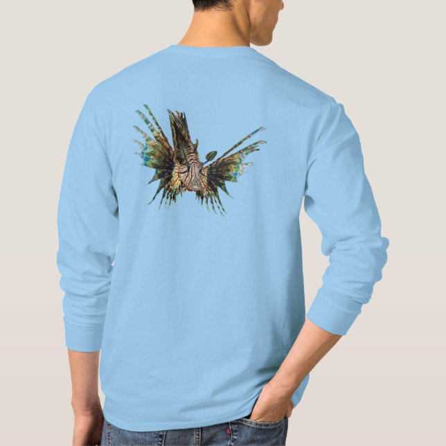 T-shirt Lionfish - Conception abstraite - Découpe d'une ph (Dos)