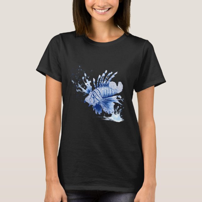 T-shirt Lionfish Lion Fish Lover Artwork Motif Sea Ocean A (Devant)