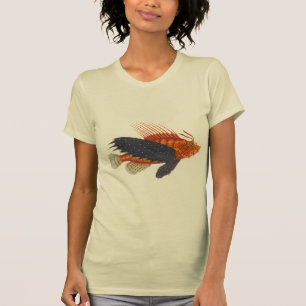 T-shirt Lionfish - Pterois - gravure d'antiquité de