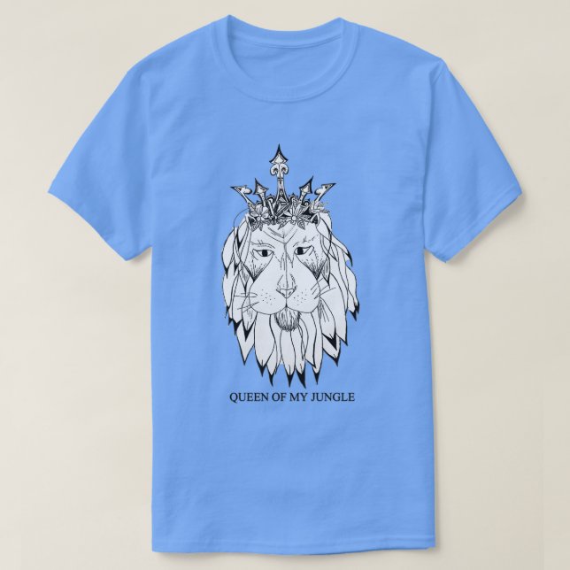 T-shirt Lionne Avec Couronne Fleur (Design devant)