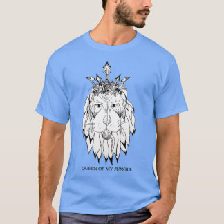 T-shirt Lionne Avec Couronne Fleur