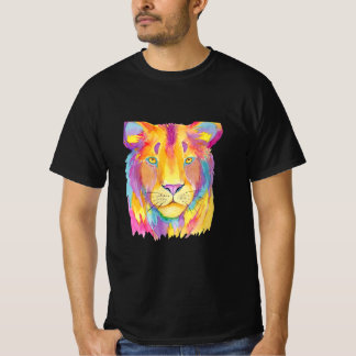 T-shirt lionne d'art lion coloré design