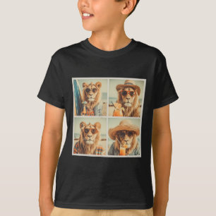 T-shirt Lions Cool Avec Lunettes Cute Animal De Vacances P