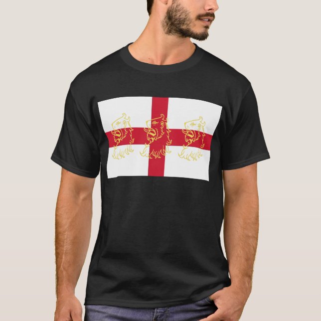 T-shirt Lions croisés de St George de drapeau anglais de (Devant)