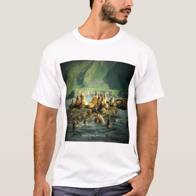 T-shirt Lions de la mer de l'île Amak (Devant)