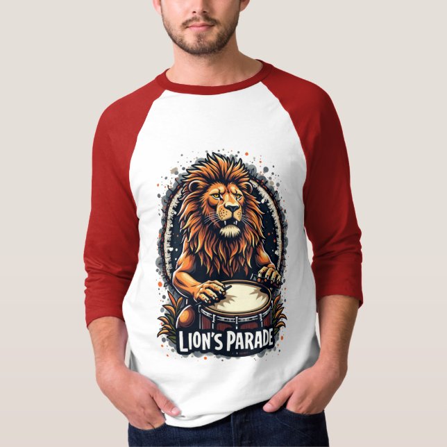 T-shirt Lion's Drum Parade drôle d'art : Majestic Lion Imp (Devant)