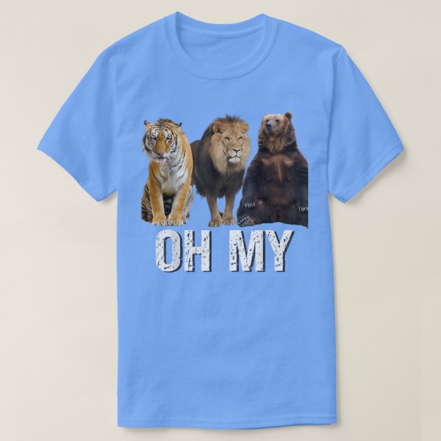 T-shirt Lions et tigres et ours Oh Mon assis ensemble (Design devant)