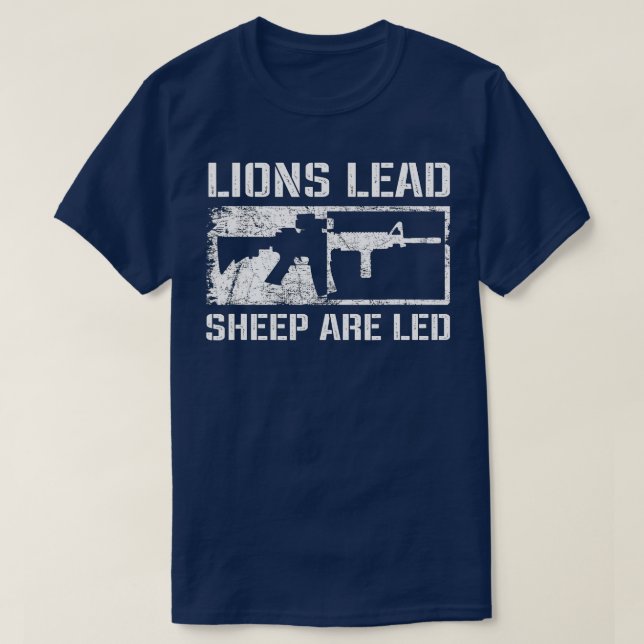 T-shirt Lions Les Moutons De Plomb Sont Led Pro Guns AR15  (Design devant)
