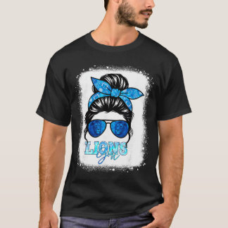T-shirt Lions Rétro Chignon Méssy Bleu Coquette rétro