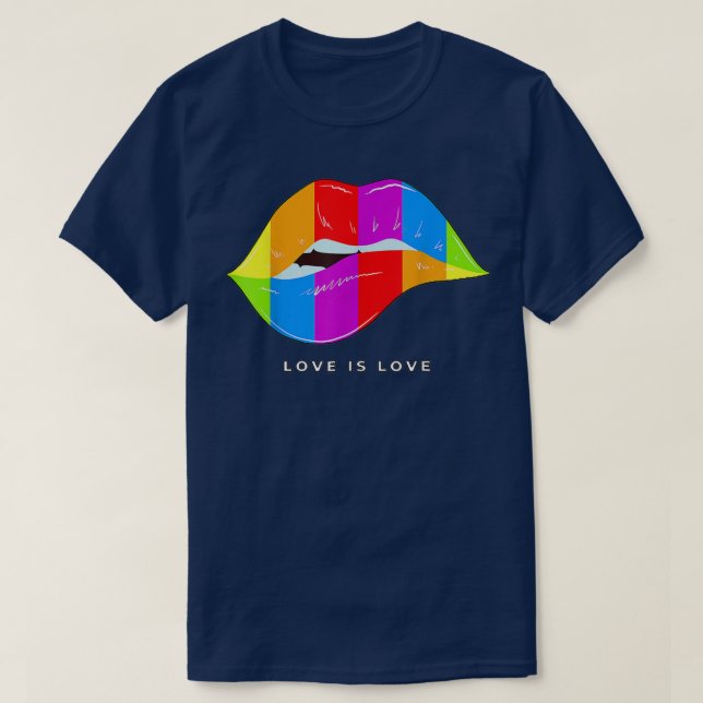 T-shirt Lip Bite Gay pride Rainbow Drapeau Drift Art LGBT  (Design devant)