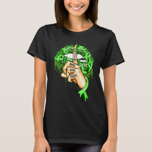 T-shirt Lip Faith Hope Love Fight Green Ribbon Mental Heal