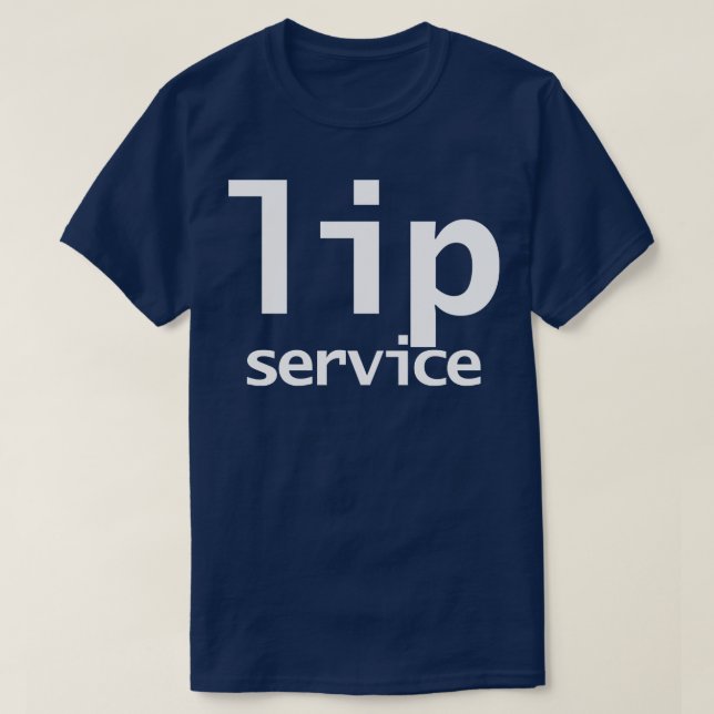 T-shirt Lip Service Typographie minimale Texte blanc (Design devant)