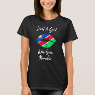 T-shirt Lip Women's Girls Love Flag Namibia