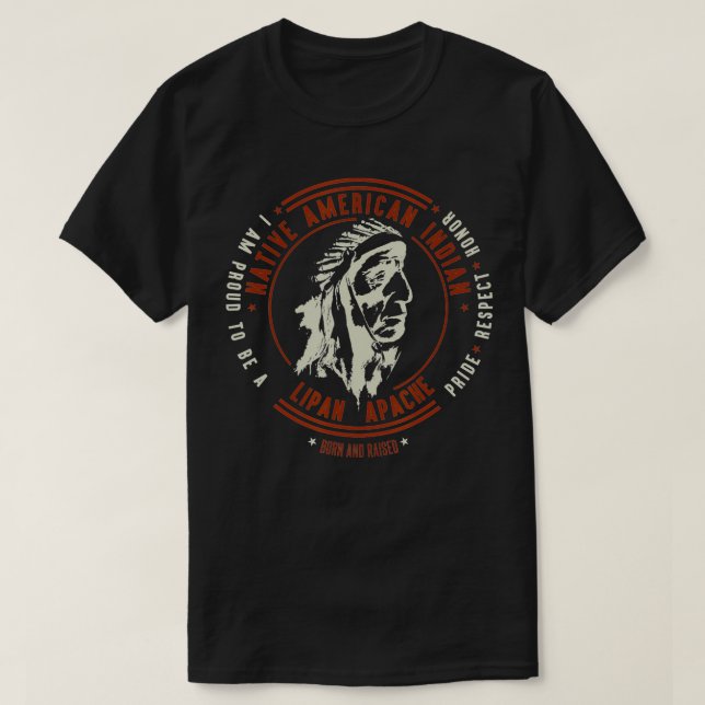 T-shirt Lipan APACHE Amérindien Chef rétro (Design devant)