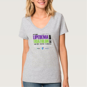 T-shirt Lipedema Triathlon V Neck 2023 (Gris)