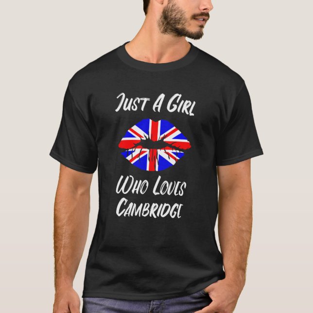 T-shirt Lips Amour Bouche Union Jack Drapeau Cambridge (Devant)