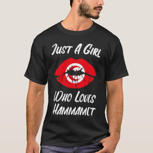 T-shirt Lips and Mouth Love Tunisian Flag Hammamet (Devant)