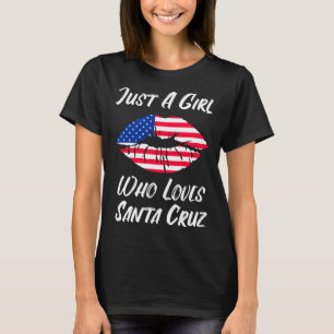 T-shirt Lips Mouth Love American Flag Père Noël Cruz
