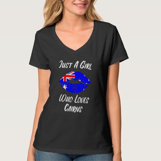 T-shirt Lips Mouth Love Australian Flag Cairns (Devant)