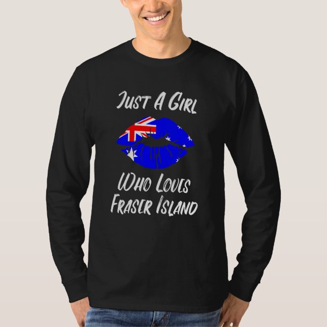 T-shirt Lips Mouth Love Australian Flag Fraser Island (Devant)