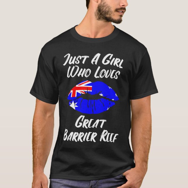 T-shirt Lips Mouth Love Australian Flag Great Barrier Reef (Devant)