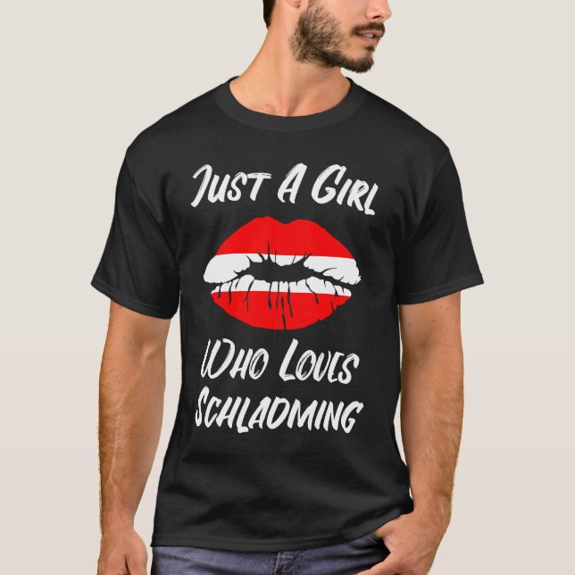 T-shirt Lips Mouth Love Austria Flag Schladming (Devant)