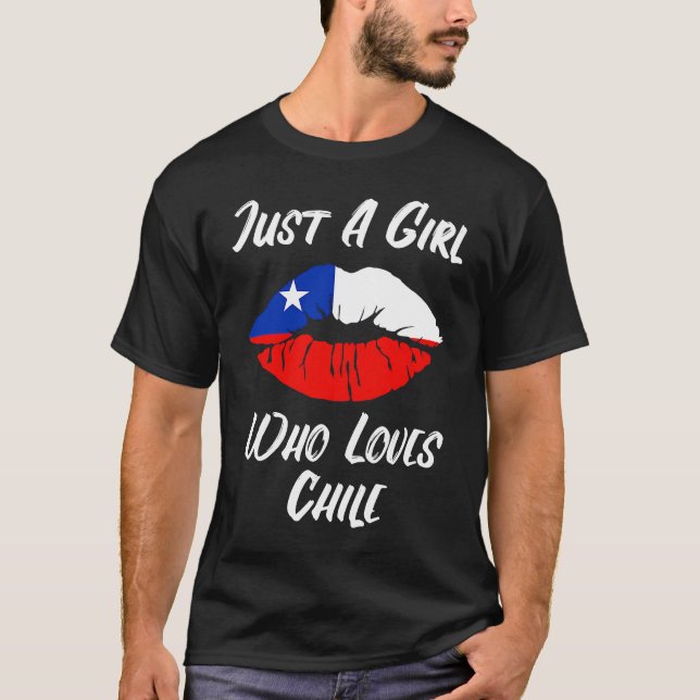 T-shirt Lips Mouth Love Chillean Flag Chile (Devant)