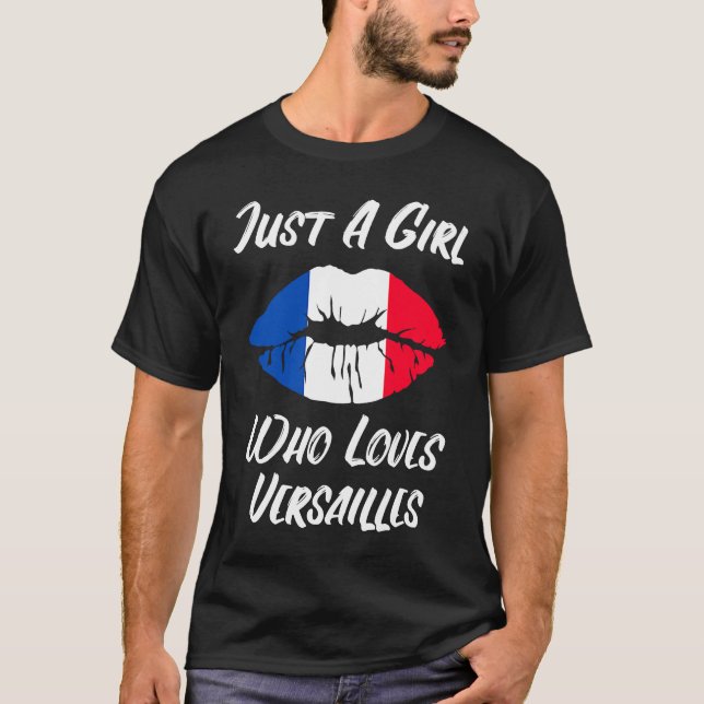 T-shirt Lips Mouth Love French Flag Versailles (Devant)