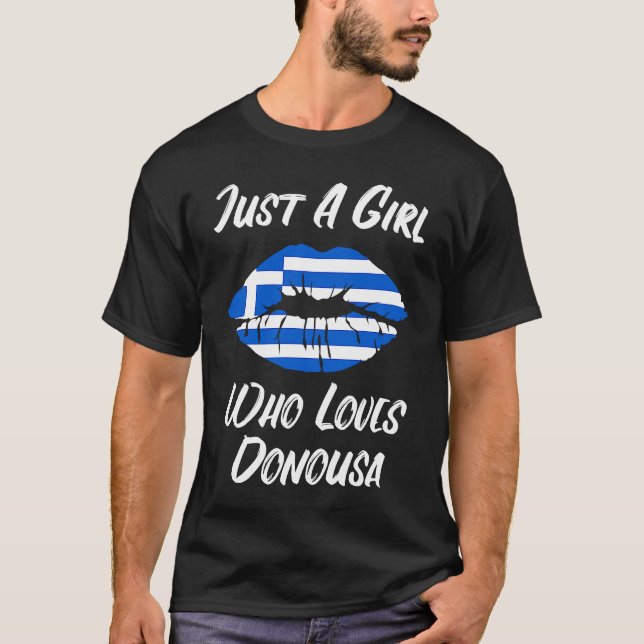 T-shirt Lips Mouth Love Greek Flag Donousa (Devant)