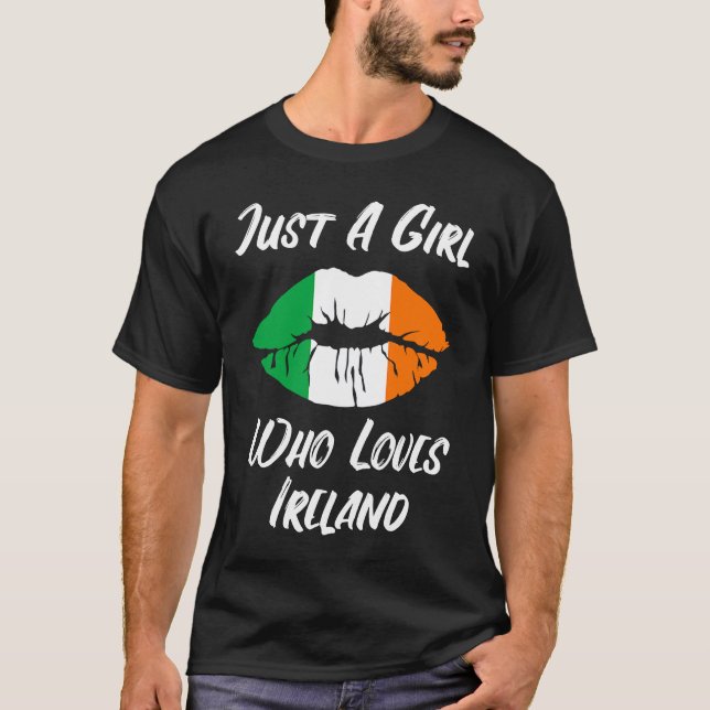 T-shirt Lips Mouth Love Irish Flag Ireland (Devant)