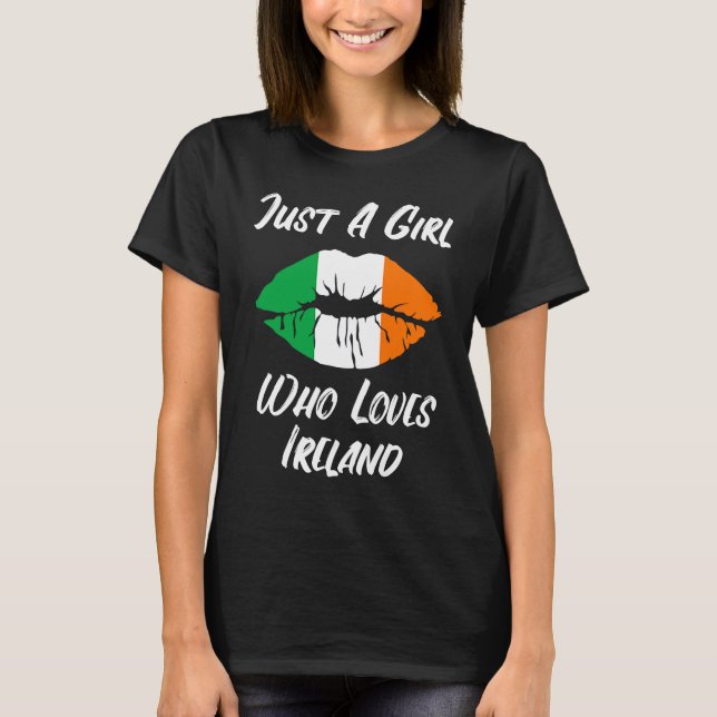 T-shirt Lips Mouth Love Irish Flag Ireland (Devant)